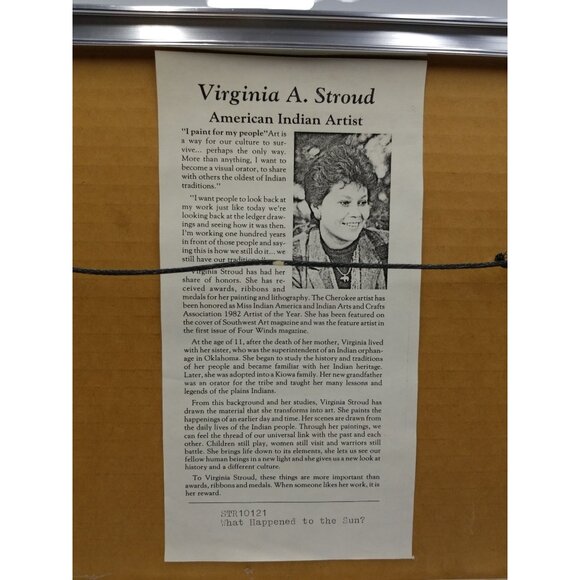 Virginia A. Stroud Framed Matted 1987 "What Happened To The Sun?" Vintage Signed - Picture 4 of 10